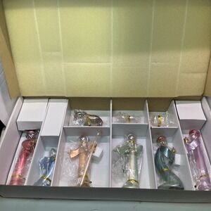 VTG HandCrafted Salviati Opalescent Art Glass Nativity 9 Piece Set Christmas NIB